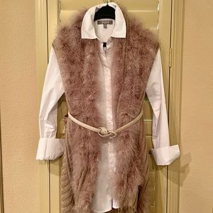 Chico’s beige feather front vest